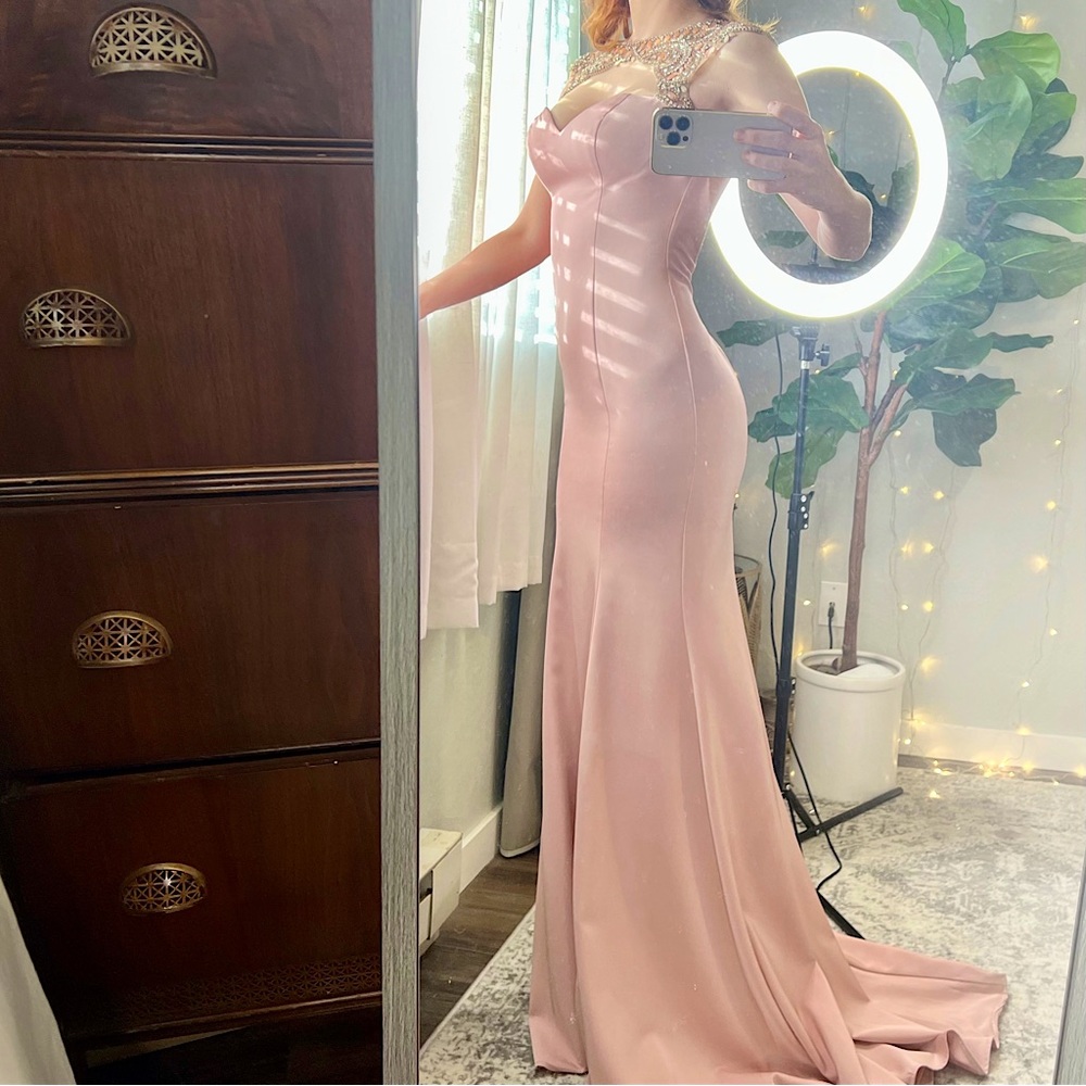 NWT Royal Jewels Powder Pink Mermaid Formal Dress 4